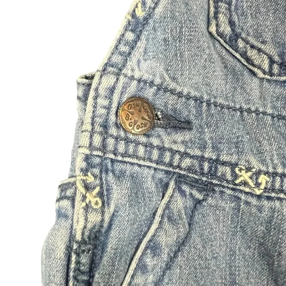 OshKosh B’gosh denim 100% cotton nautical embroidered shortalls size 18 months